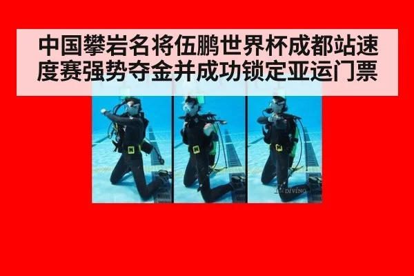 中国攀岩名将伍鹏世界杯成都站速度赛强势夺金并成功锁定亚运门票